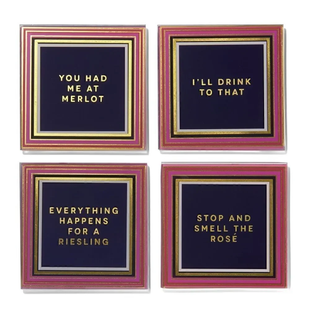 Trina Turk wine enthusiast coaster set NWT - 2 available!